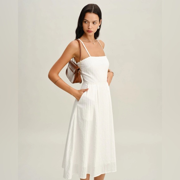 RIHOAS Dresses & Skirts - White Pocket A-Line Slip Midi Dress